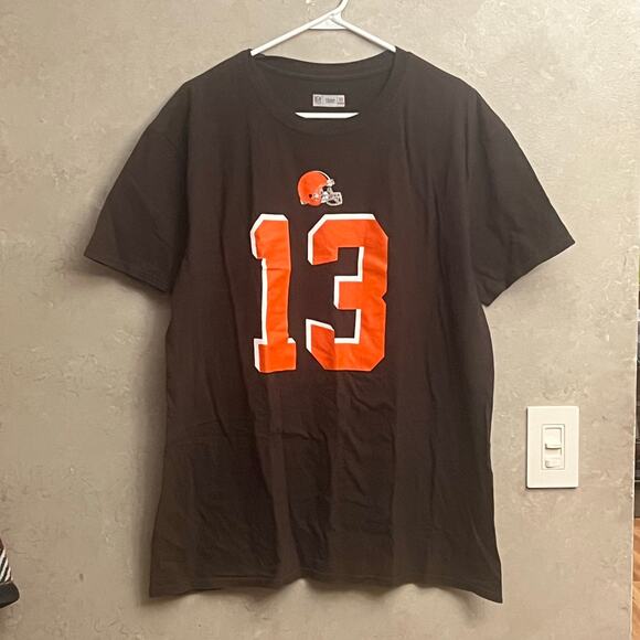 Cleveland Browns #13 Football Jersey T-Shirt XL Men's Brown Orange NFL Apparel - Picture 2 of 4